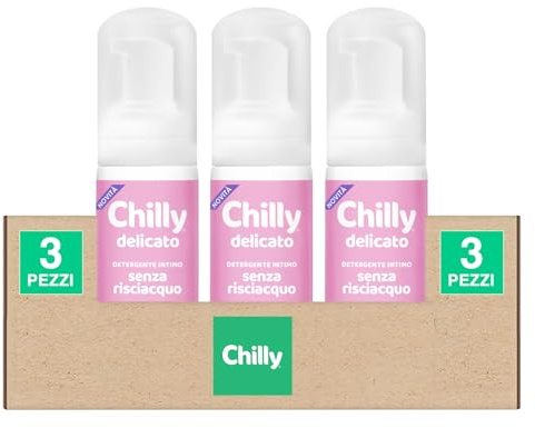 Chilly Sanfter Intimreiniger aus Mousse ohne Ausspülen Schutzwirkung und Geruchshemmend mit Thymian und Salbei Schnelle Hygiene pH 5 Tägliche Anwendung gynäkologisch getestet - 3 Flaschen à 100 ml