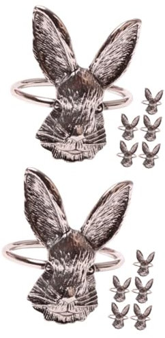 IMIKEYA 12 STK Kaninchen-serviettenringe Thanksgiving-Party-serviettendekorationen Serviettenhalter Aus Metall Ostern Serviettenringe Esstisch Ring Legierung Einrichtung