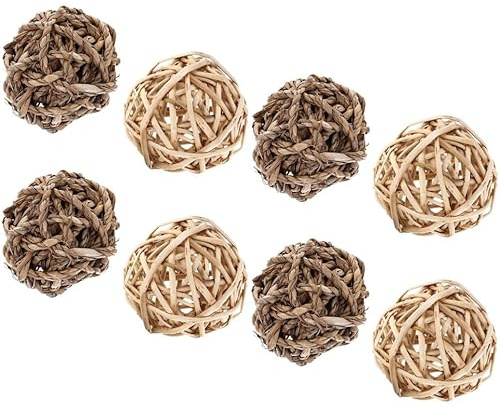 Milisten 8stücke Teiliges Strohspielzeug Für Kleine Tiere Kaubälle Für Kaninchen Meerschweinchen Hamster Und Chinchillas Handgemachte Molar-bälle Aus Weidenholz Und Gras Für Spiel Und Beschäftigung