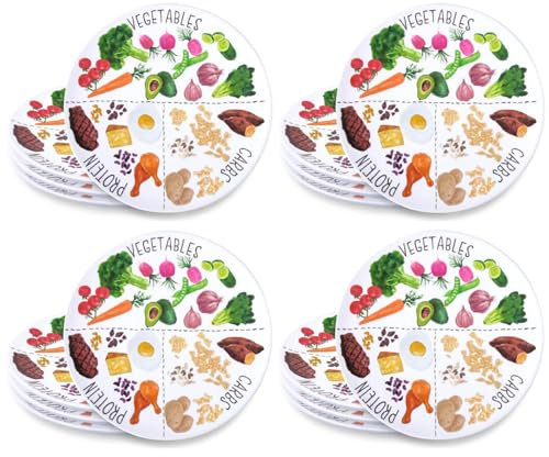 Viynran Placa de control de porciones para una alimentación equilibrada, plato de nutrición saludable para adultos y adolescentes, separadores de melamina, pérdida de peso, placa para diabetes