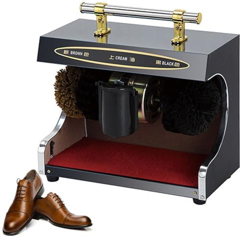 Miuxe Commercial Automatic Shoe Polisher - Professional Shoe Shine Polishing Machine, Multifunctional Shoes Cleaning Brush Tool with Induction Dust Removal for Home