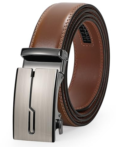 JasGood Ceinture en cuir pour hommes, boucle automatique avec rattrape-glissement, pour costume, largeur 3,5 cm, 145cm: 120cm-137cm Taille Verstellbar