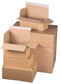 40 Stück Automatikbodenkarton 195x95x90mm Automatikkarton Versandkartons mit selbstklebendem Deckel für den Warenversand, Versandkarton Pakete für Versand, Kartons Faltkarton
