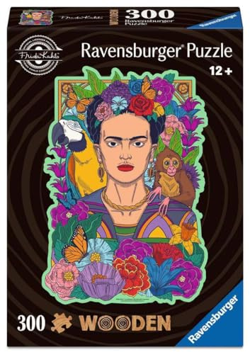 Ravensburger - Puzzle en Bois - Frida Kahlo - 300 pièces Robustes et Naturelles Dont 25 Figurines en Bois (Whimsies) - Qualité Premium - pour Enfants et Adultes à partir de 10 Ans - 12001540