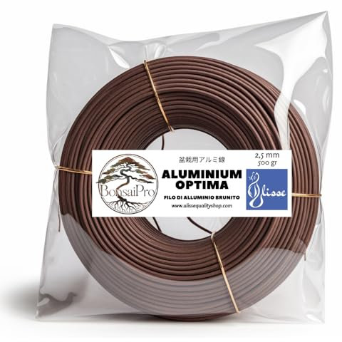 ULISSE® BonsaiPro - Rollo de alambre de aluminio anodizado para bonsái, jardinería (2,5 mm)