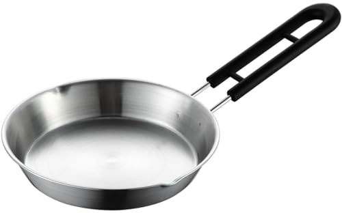 Veemoon Edelstahl Mini Bratpfanne 12 Zoll Antihaftbeschichtet Mit Ergonomischem Griff Für Camping & Zuhause Omelettpfanne Kleine Runde Pfanne