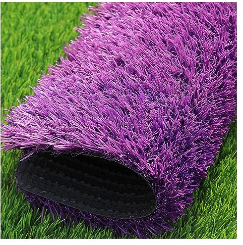 HynJGih Erba sintetica sintetica Tappetino for erba finta da giardino autodrenante, rotolo di erba sintetica viola, altezza del mucchio di 0,98 pollici, tappeto for erba paesaggistica for esterni Prat