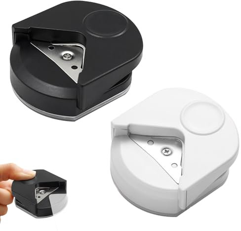 2 PCS Corner Rounder Punch 4mm, Mini Portable Corner Cutter Rounder Multifunctional Card Cutter for Paper Crafts DIY Projects Photos Scrapbooking (Black/White)