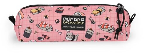 Legami - Astuccio My Pencil Case, Tema Sushi Cat, Chiusura a Zip, in Plastica riciclata, Resistente, Capiente, Pratico, per Scuola, per Ufficio, 22 x 6 cm
