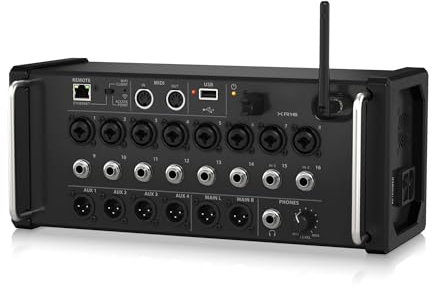 SHEHUALI Mesa de Mezclas de Audio, Consola de grabación de Estudio mezcladora Digital Air XR18 Consola mezcladora Digital de 12/18 Canales DSP WiFi Mesa Digital