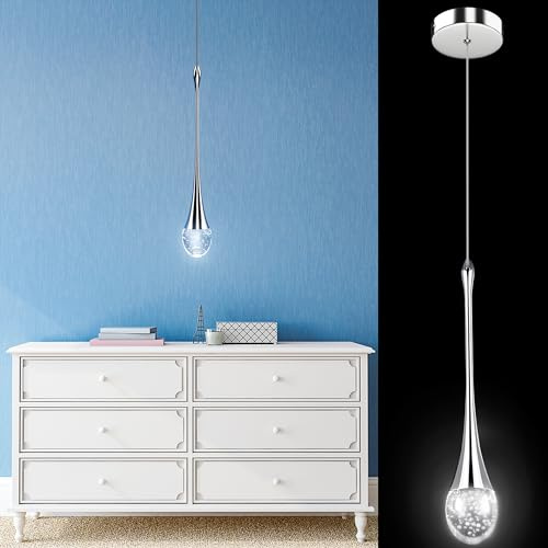 Lámparas Colgantes para Isla de Cocina (1 Unidad), diseño de Gota de Lluvia con Cables Ajustables y lámpara de Burbujas, iluminación Colgante de Cristal LED para Isla de Cocina, Sala de Estar, do