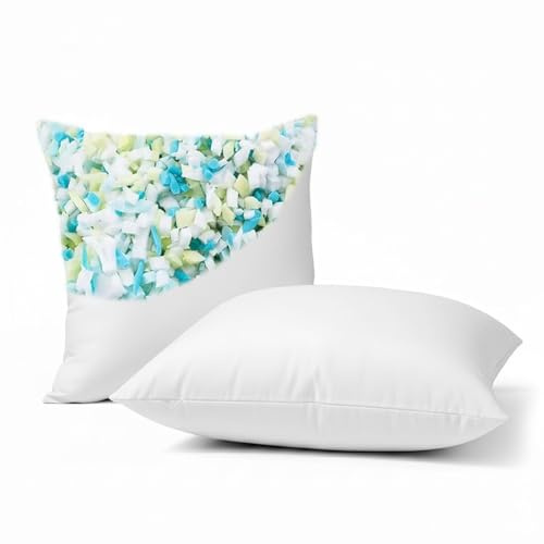 TT ThreadTrade Shredded Memory Foam Cushion Inserts, Supportive Pillow Fillers for Sofa, Bed & Chairs, Adjustable, Breathable, Long-Lasting Comfort (White) (Pack of 2) (18inch)