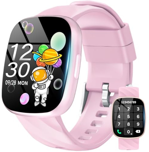 Ucani Smartwatch Bambini, Orologio Fitness Tracker 1.75 con 100+ Modalità Sportive, Contapassi/Sonno/Cardiofrequenzimetro, Giochi, Sveglia, IP68 Regalo per Bambino Bambina Ado 10-18, Rosa