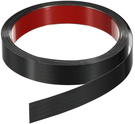 QUARKZMAN 16.4ft x 0.98 Moulure Murale Autoadhésive, Cadre de Moulure à Décoller et Coller, Finition Miroir en Acier Inoxydable, Bande Métallique pour Bordure Carrelage Armoire, Noir
