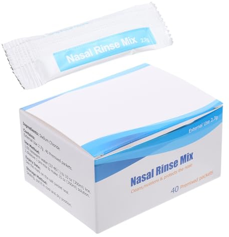 BELLIFFY 40 confezioni Bustine Singole Sali per Lavaggio Nasale Soluzione Salina Naturale per Risciacquo Nasale Delicato Adatte Uso Domestico e Professionale Contro Polvere e Smog