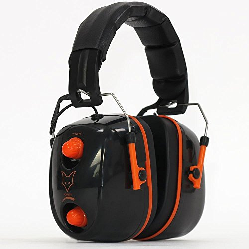 Fuxtec Casque de Protection auditive Radio FM intégrée Anti Bruit Noir - Orange