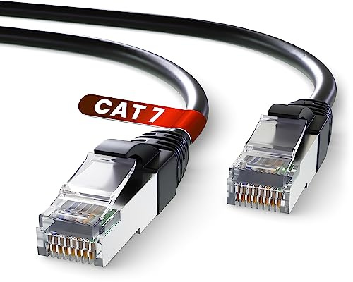 Mr. Tronic Cable Ethernet Cat 7 De 15m, Cable de Red LAN Con Conectores RJ45 Para una Conexión a Internet Rápida & Fiable - Cat7 con Conexión | Internet SFTP (15 Metros, Negro)