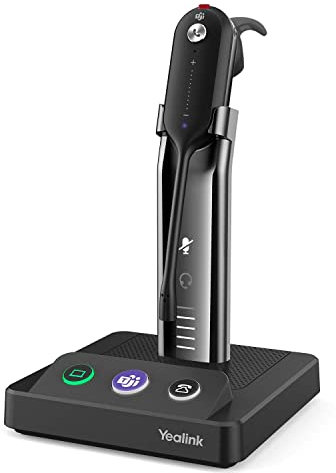 Yealink WH63 Wireless DECT Headset Microsoft Teams Certified, Office Phone Headsets with Microphone, Work for PC Softphone, Desk Phone,120m Wireless Range, 8H Talk Time, 3-Way Wearing