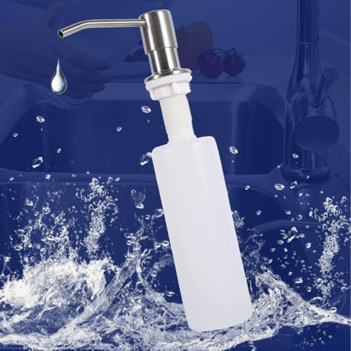 Distributeur Savon Encastrable, 300 ML Lotion de Savon Liquide pour évier, Distributeur de Savon pour évier de Cuisine et kit de Tube, Distributeur Liquide Vaisselle Cuisine