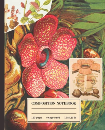 Composition Notebook College Ruled: Rafflesia Arnoldii Giant Padma Plant, Stinking Corpse lily Flower, Bunga Rafflesia Journal For Back To School, Office, Work | Wide Lined