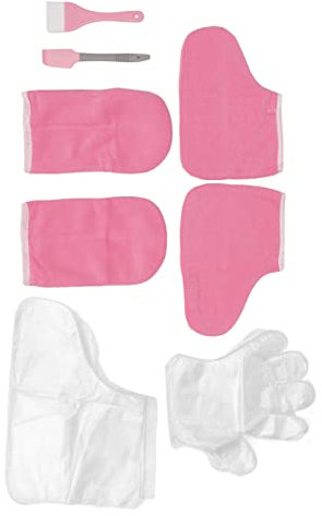 Set Bagno in Cera di Paraffina Set di in Cera per Piedi, Fodere per Piedi in Cera per Mani, Flanella Rosa in Paraffina Tenere Caldi Usa e Getta Set di in Cera per Piedi