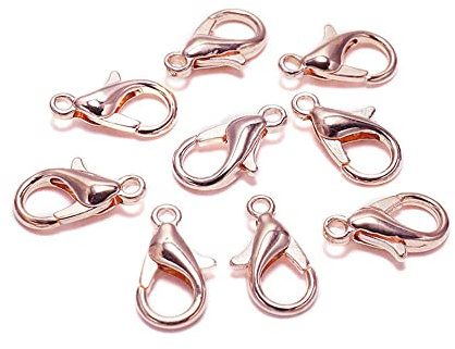 GIVBRO 50 Stück Karabinerverschlüsse für Schlüsselanhänger, Armband, Schmuckherstellung, Bastelzubehör, Roségold, 21 mm