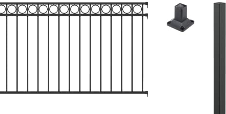 Alberts 511180 Clôture décorative en aluminium Noir