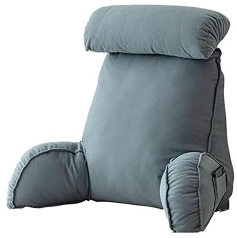 AMZZHAO Lesekissen Rückenkissen Keilkissen Lendenkissen Stützkissen Nackenstützkissen,mit Armlehnen und Abnehmbarer Nackenrolle,Ergonomische Körperhaltung,für Lesen & Arbeiten & Spielen