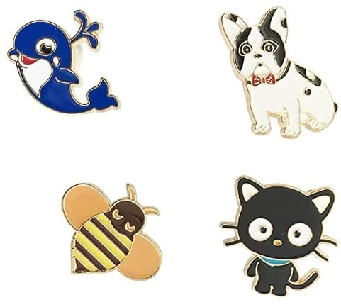 Biene Anstecker Katze Anstecknadel Hund Pin Wal Anstecker 4 Stück Set
