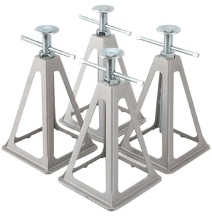 CDZHLTG Soporte de Apoyo para Caravanas, Pack 4 Gatos Pequeños, Gatos de Apilamiento de Aluminio, Altura Regulable de 28cm a 44cm, Capacidad de Carga de 3600 kg