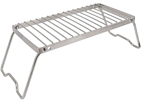 Grille De Feu De Camp Pliante en Acier Inoxydable 304, Grille De Gril De Camping Réglable en Acier Inoxydable 4,7 X 5,9 X 15,0 De Hauteur, Grille De Camping Plus épaisse pour L'extérieur