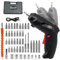 Tournevis sans fil 47 en 1 MQFORU Perceuses sans fil portatives, kit de tournevis électrique rechargeable de 3,6 V, poignée à double position avec câble USB, lumière LED pour outils de