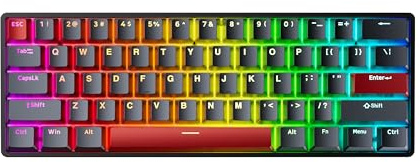 DrunkDeer G60 Rapid Trigger Mechanical Gaming Keyboard TKL Magnetic Switch Keyboard RGB PBT Keycaps Compact 60% 61Keys USB Wired，Black