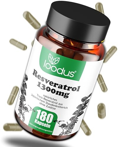 180 Trans-Resveratrol Kapseln hochdosiert - 100:1 Extrakt -1300mg pro Tag