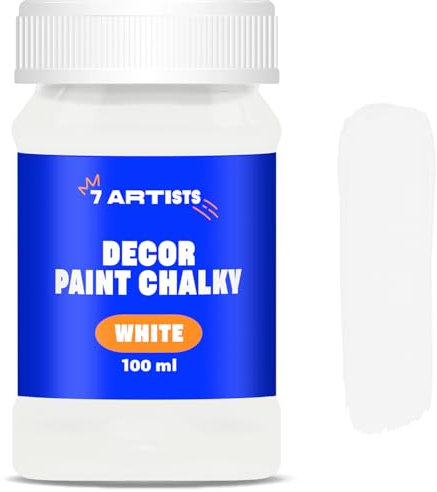 7 Artists Chalk Paint Bianco 100 ml Finitura Opaca | Pittura per Mobili Senza Carteggiare | Colori | Vernice per Legno | Vintage Paint