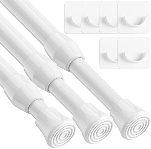 3 stycken små klämstänger, stänger utan borrning, gardinstänger med klämfäste, gardinstänger med klämfäste för fönster, gardiner, klädskåp (92-125 cm)