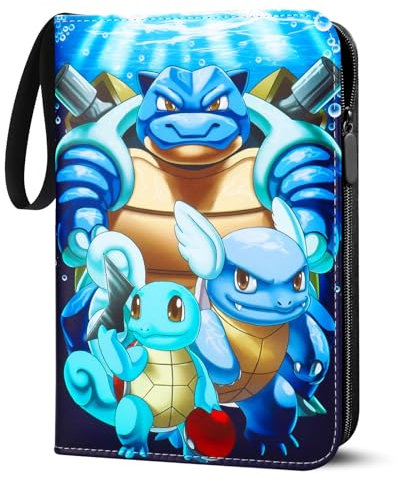 Sammelalbum für Pokemon Karten, 50 Seiten 400 Karten Kapazität Sammelkarten Album, PU Tragbar Wasserdicht Karten Halter Heft Ordner Buch kompatibel Ninjago Geschenk für Kinder 24 * 18 * 5cm (Bunt-400)