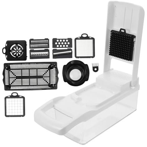 MOLUCKFU 1juego Cortadora Multifuncional De Verduras y Frutas Rallador De Inoxidable Para Cortar Rallar y Rebanar La Cocina Compacto y Fácil De Limpiar