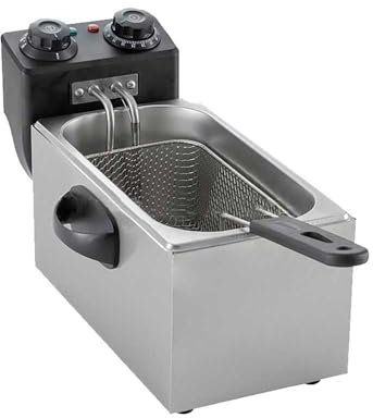 Gziztx Deep Fat Fryer 2000W, 3 L Electric Deep Fryer with Removable Basket, Fat Fryer with Timer for Home and Commercial, Stainless Steel