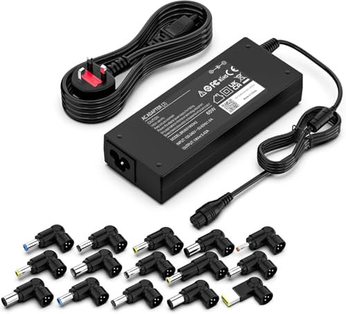 90W Chargeur Universel PC Portable pour HP Dell Lenovo ASUS Acer IBM Toshiba Samsung Sony Fujitsu Gateway Ordinateur Portable Ultrabook Chromebook avec 15 Connecteurs Et Cordon d'alimentation