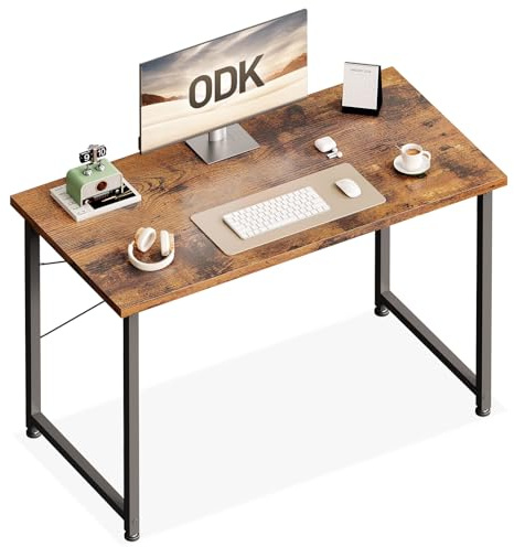 ODK Escritorio Pequeño, 100x48cm Escritorio Ordenador Mesa Escritorio y Estación Trabajo Mesa Estudio Mesa Oficina para Estudio, Oficina, Dormitorio, Marrón