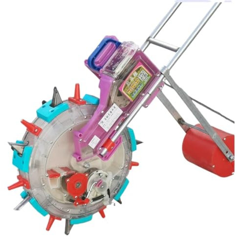 SRKATI Semillas Dispensador Fertilizante automático de Semillas impulsado a Mano Sembradora integrada Sembradora de maní Sembradora de maíz Sembradora de Soja Siembra Esparcidor(7 Seed Holes)
