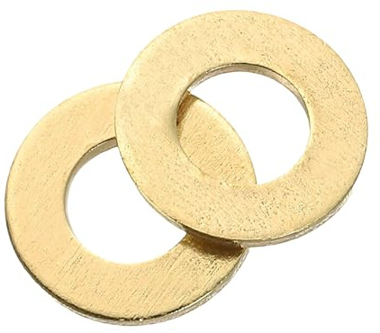 QUARKZMAN Rondelles Metal M6, 80 Pièces 6mm ID x 12mm OD x 1mm Hauteur Rondelles Plates en Laiton, Bagues de Montage pour Vis, Boulons, Écrous, Accessoires, Charnières de Porte
