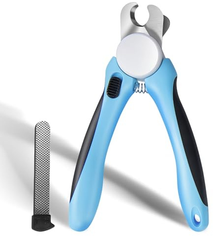 TULAMORIY Tijeras Cortaúñas para Perros y Gatos Profesional, Tijeras Profesionales, Acero Inoxidable con Protector, Incluye Lima para Uñas, Herramienta de Aseo para Mascotas