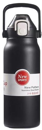 Botellas aisladas, botella de agua sellada al vacío de 1300 ml, acero inoxidable 316 + polipropileno a prueba de fugas, portátil y ligera, ideal para gimnasio, camping, deportes al aire libre, viajes