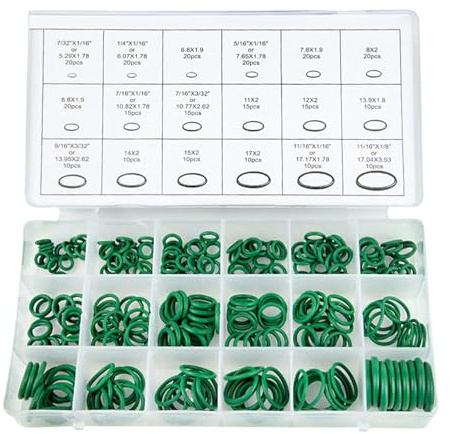 Conjunto de juntas tóricas de aire acondicionado-Kit de sello de CA AC, surtido de juntas R134A/R12 | Juntas tóricas del compresor HVAC, sellos de goma universales para la reparación de automóviles, k