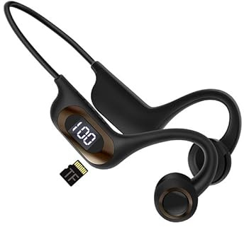 Bone Conduction Headphones IPX5 Waterproof Open Ear Headphones 10H Playtime Bone Conduction Bluetooth 5.2 Wireless Earphones Sport Ear Buds with Mic Sweatproof Headset for Running,Cycling,Black