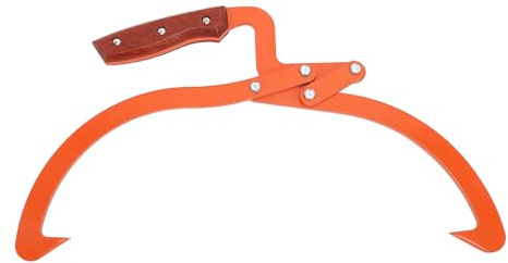 Xyntor Log Tongs 13.8in | Sturdy Logging Skidding Tongs with Non - Slip Grip | Log Lifting/Dragging/Carrying Tool | Steel Claw & Wood Handle