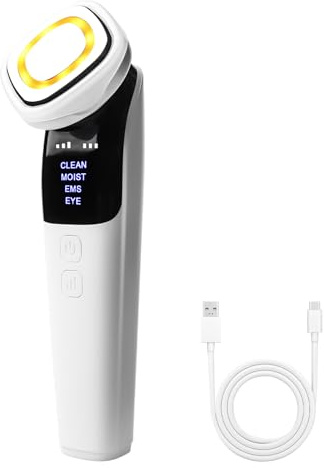 GBKDQQ Massaggiatore viso contro le rughe, dispositivo di bellezza del viso, massaggiatore viso multifunzionale, 4 modalità EMS massaggiatore viso per uomo e donna