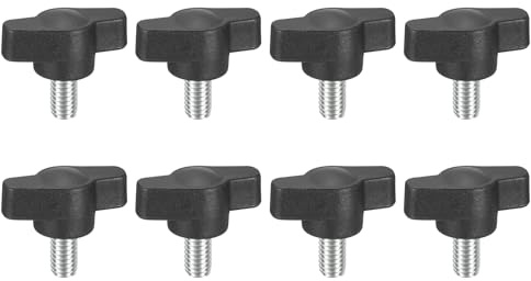 QUARKZMAN 8 Stück Flügelschraube M6 x 10mm | Rändelschraube Sterngriffmutter mit Griff, Sternschraube Sternkopfschraube Klemmknopf für Werkzeugmaschine Anziehen Geräte